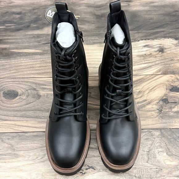 NIB Mia Isaiah 9M Combat Ankle Boots Lug Sole Black Synthetic - Picture 7 of 10